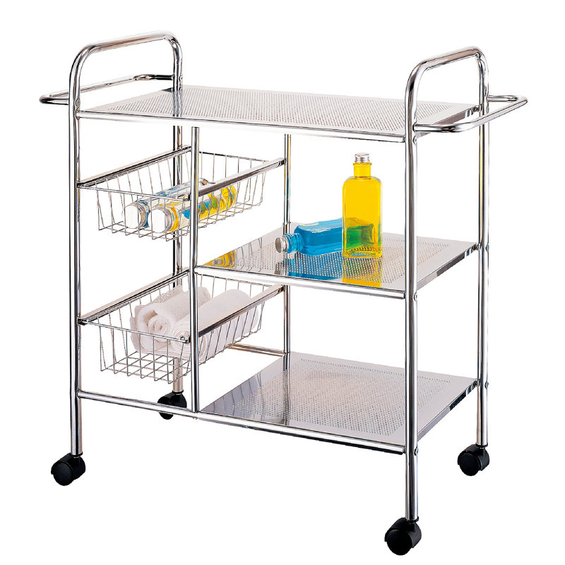 Prep & Savour Chrome Kitchen Cart & Reviews Wayfair